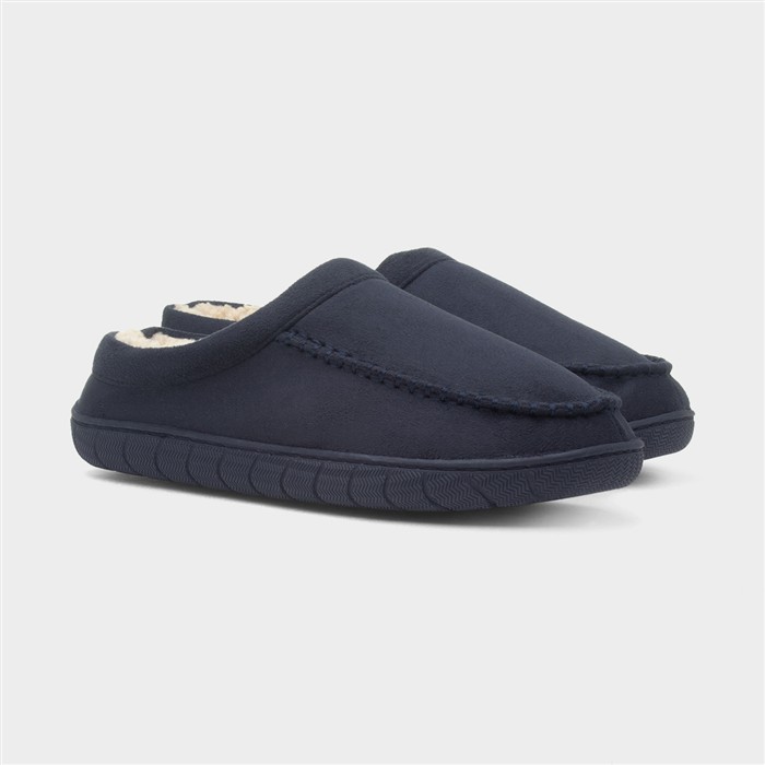 The Slipper Company Mens Navy Warm Lined Mule-69190 | shoezone