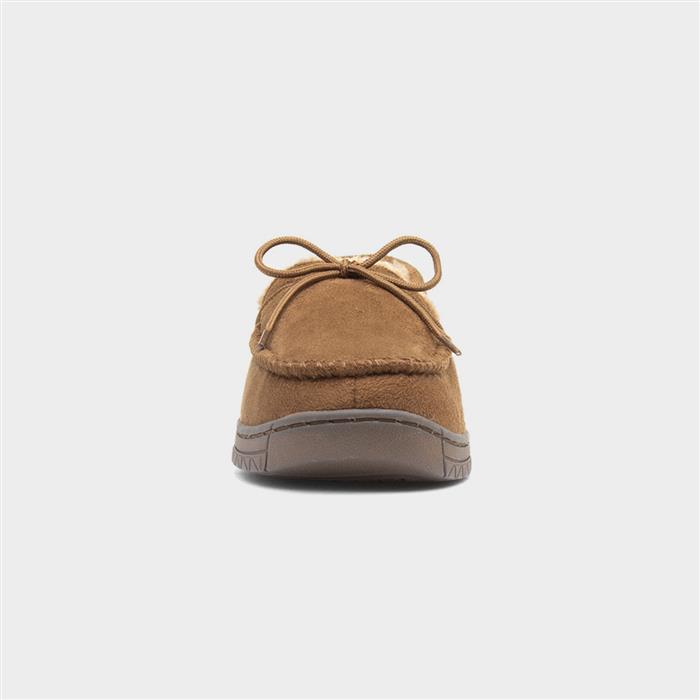 Mens Tan Bow Moccasin