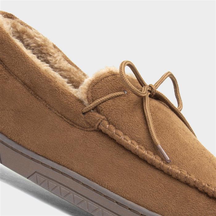 Mens Tan Bow Moccasin
