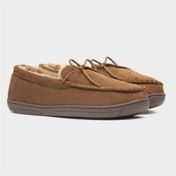 Mens Tan Bow Moccasin