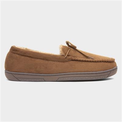 Mens Tan Warm Lined Moccasin