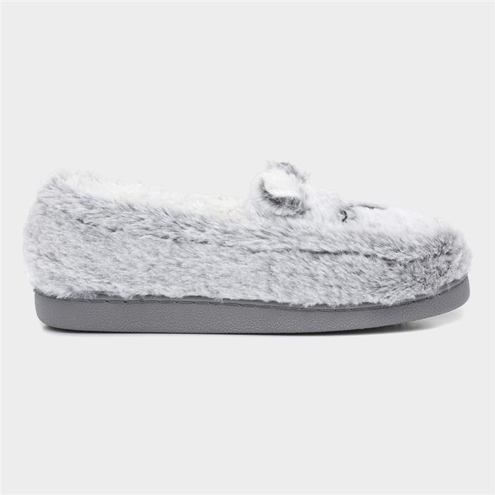 Womens Grey Koala Moccasin