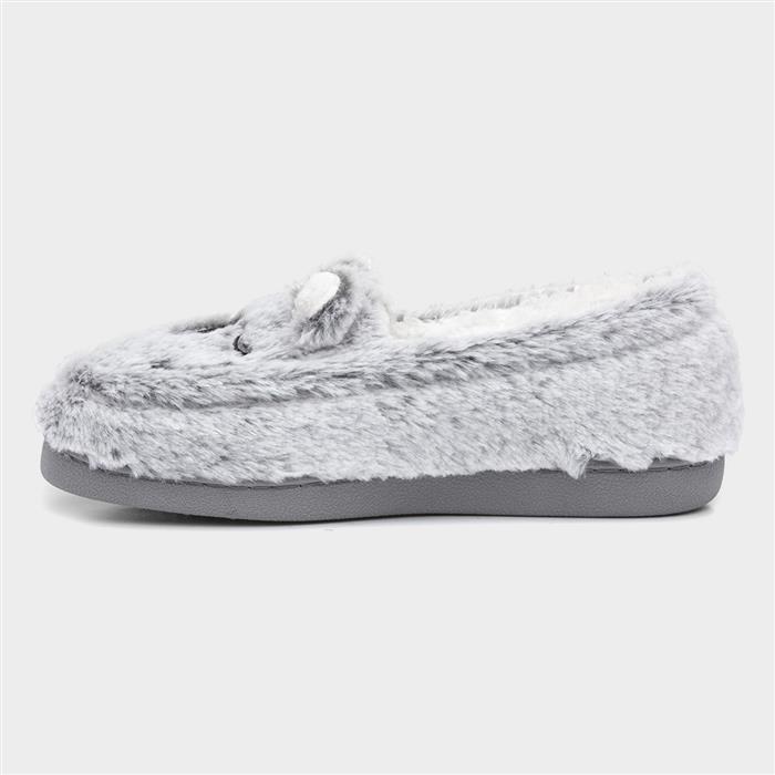 Womens Grey Koala Moccasin