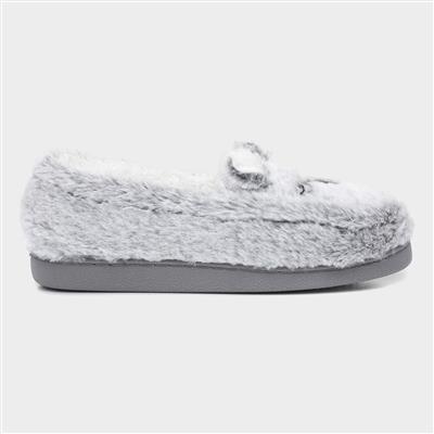 Womens Grey Koala Moccasin