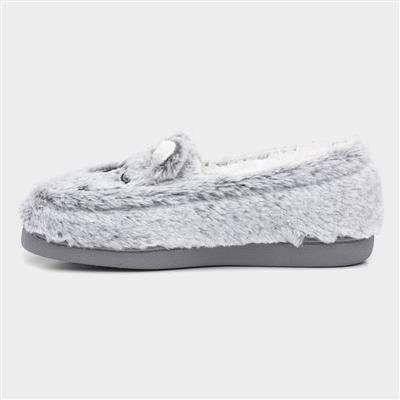 Womens Grey Moccasins