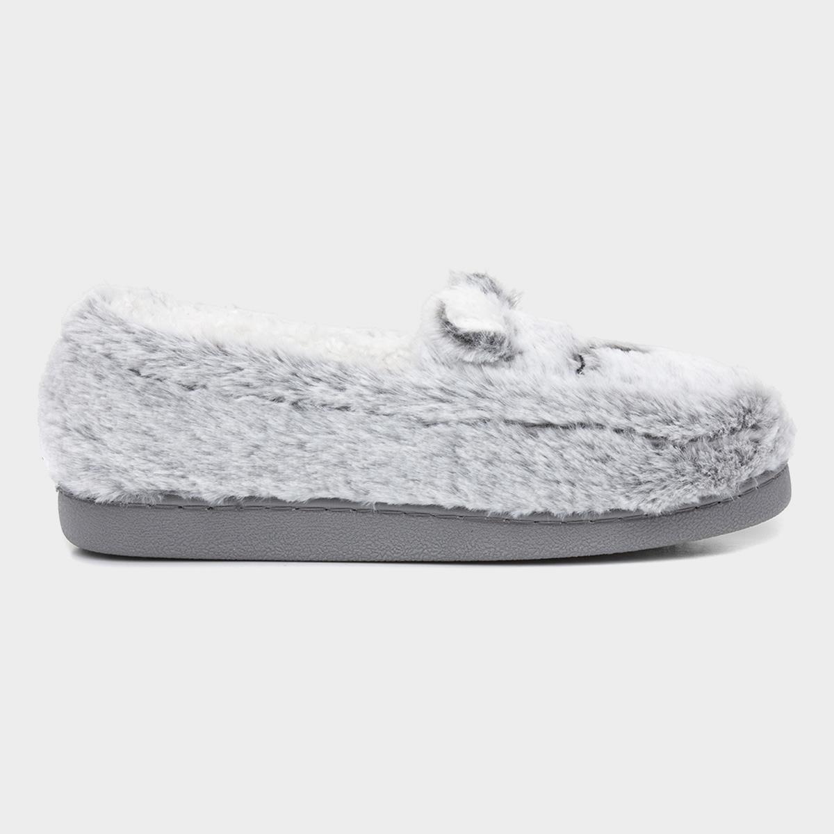 Womens Grey Koala Moccasin