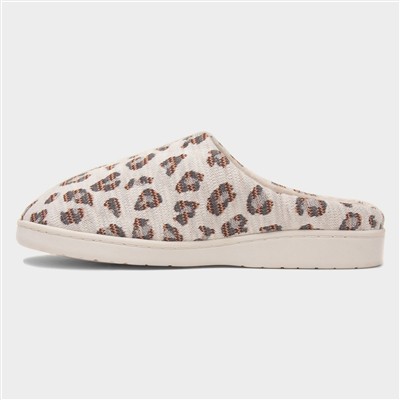 Tribeca Womens Beige Leopard Slipper