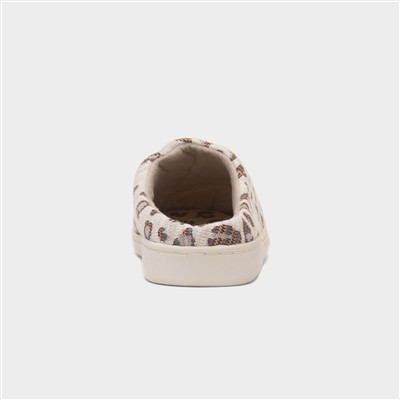 Tribeca Womens Beige Leopard Slipper