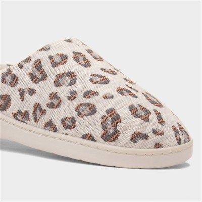 Tribeca Womens Beige Leopard Slipper