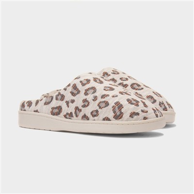 Tribeca Womens Beige Leopard Slipper