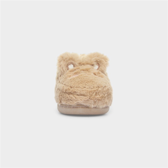 Womens Beige Bear Moccasin