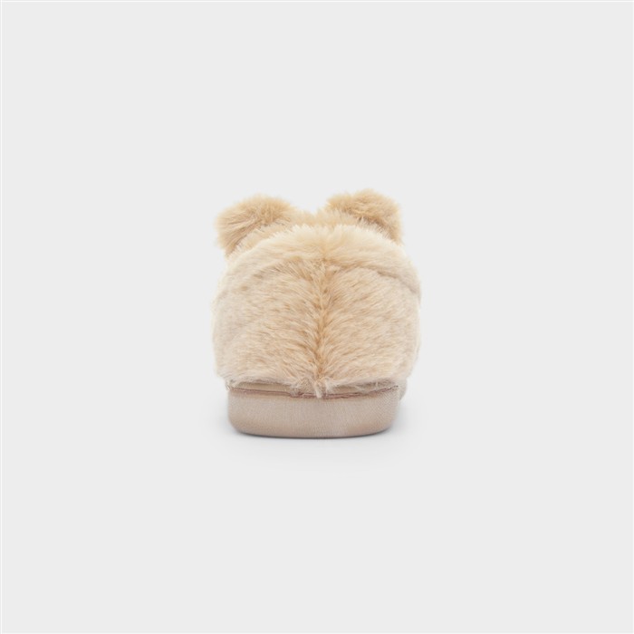 Womens Beige Bear Moccasin