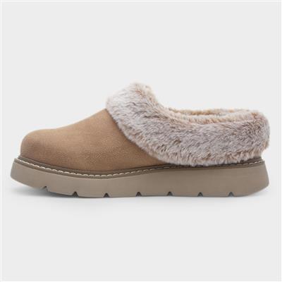 Bobs Keepsakes Womens Taupe Slipper