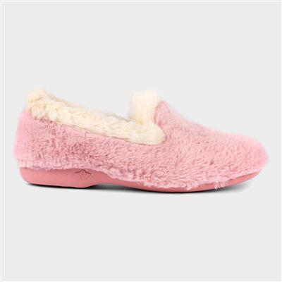 Shake Womens Pink Faux Fur Slippers