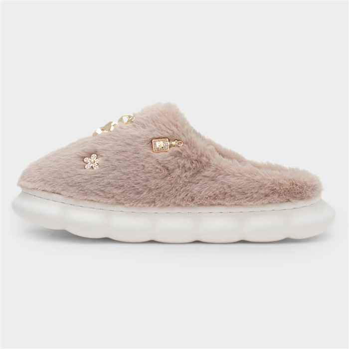 Lulu Womens Mocha Mule Slipper