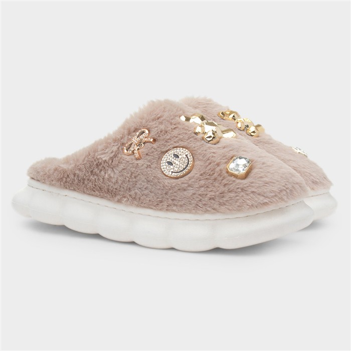 Lulu Womens Mocha Mule Slipper