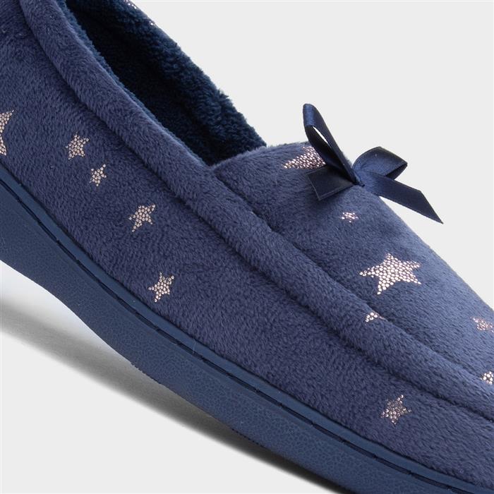 The Slipper Company Farah Womens Navy Moccasin-692153 shoezone