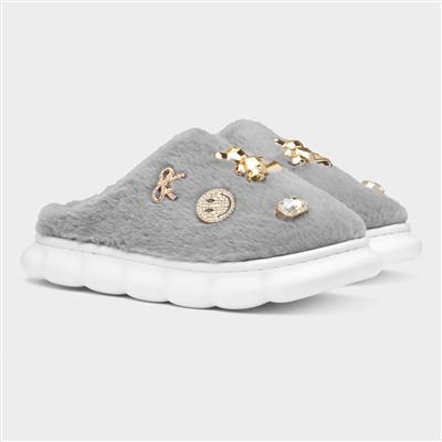 Lulu Womens Grey Slipper