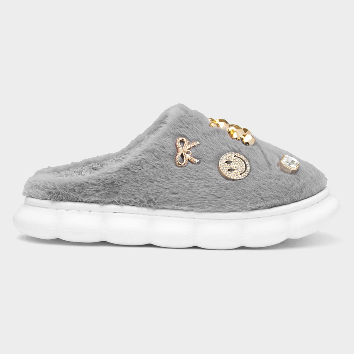 Lulu Womens Grey Slipper