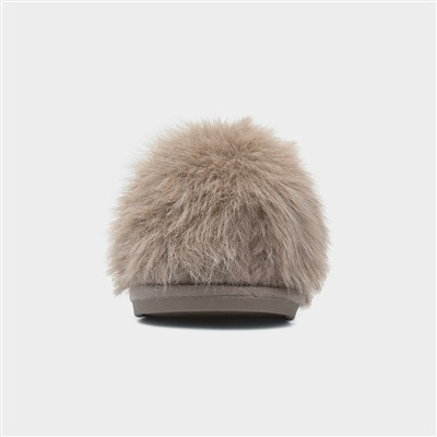 Mia Womens Mocha Fluffy Slipper