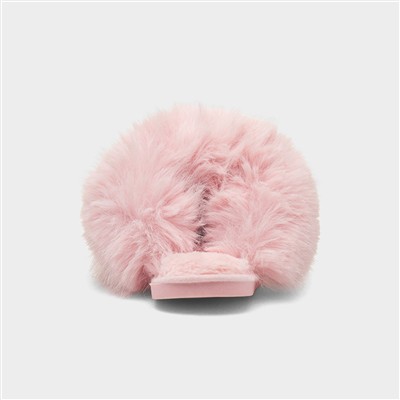 Mia Womens Pink Fluffy Slipper