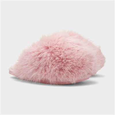 Mia Womens Pink Fluffy Slipper