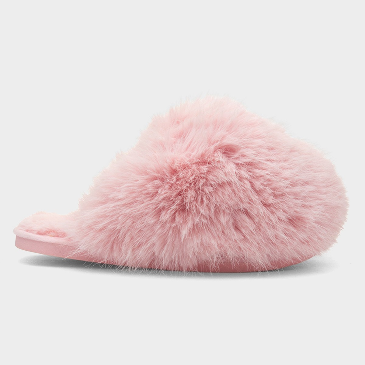 Mia Womens Pink Fluffy Slipper