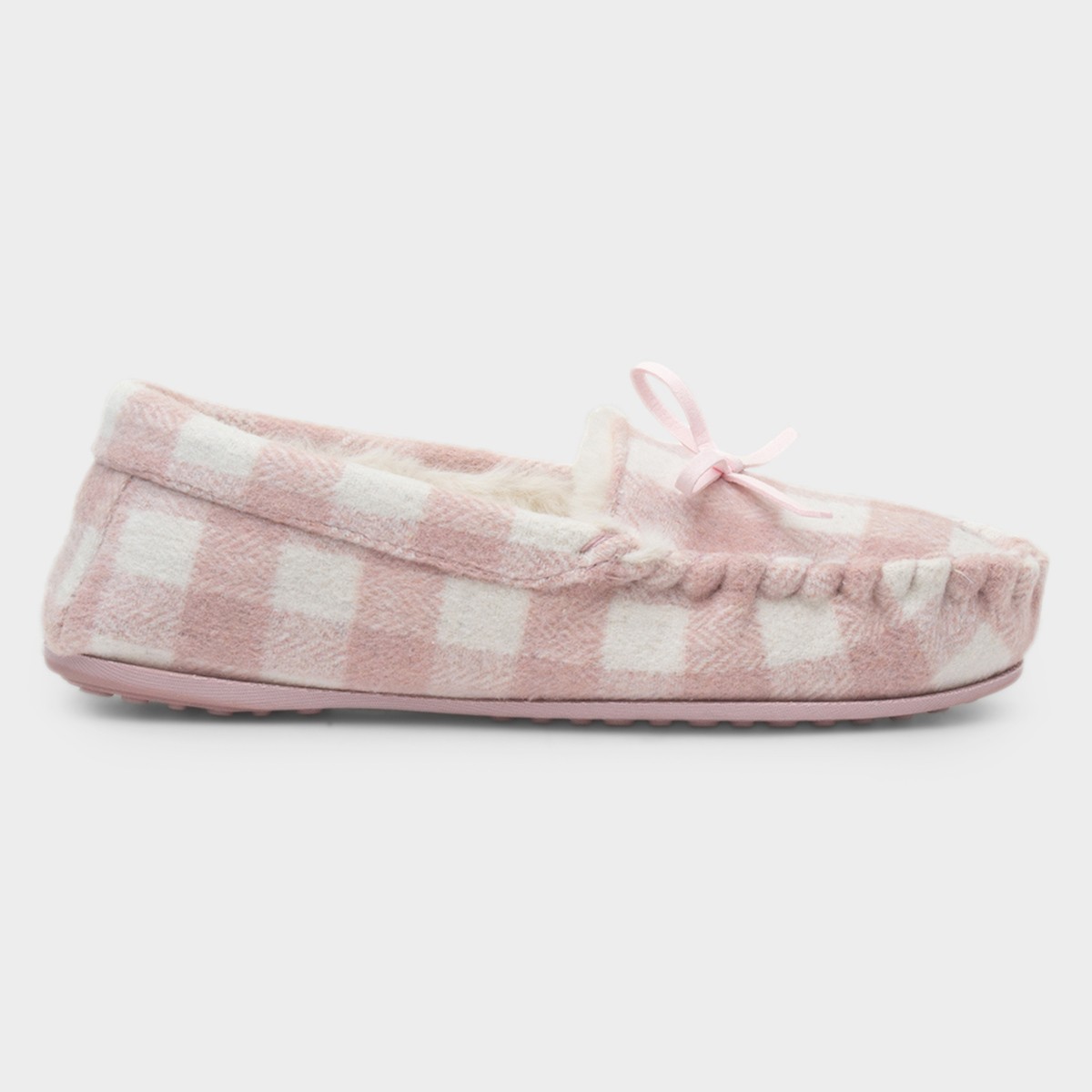 Serena Womens Pink Moccasin Slipper