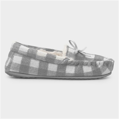 Serena Womens Grey Moccasin Slipper