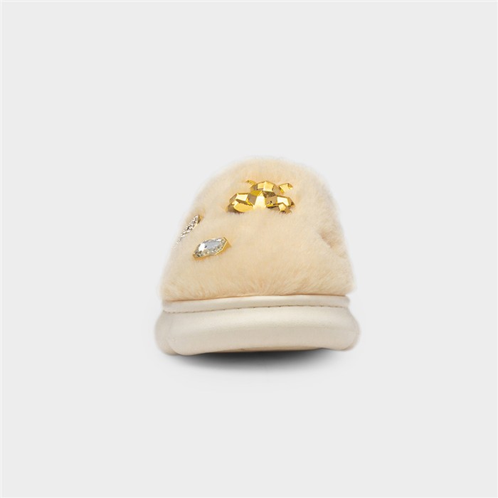 Lulu Womens Yellow Mule Slipper