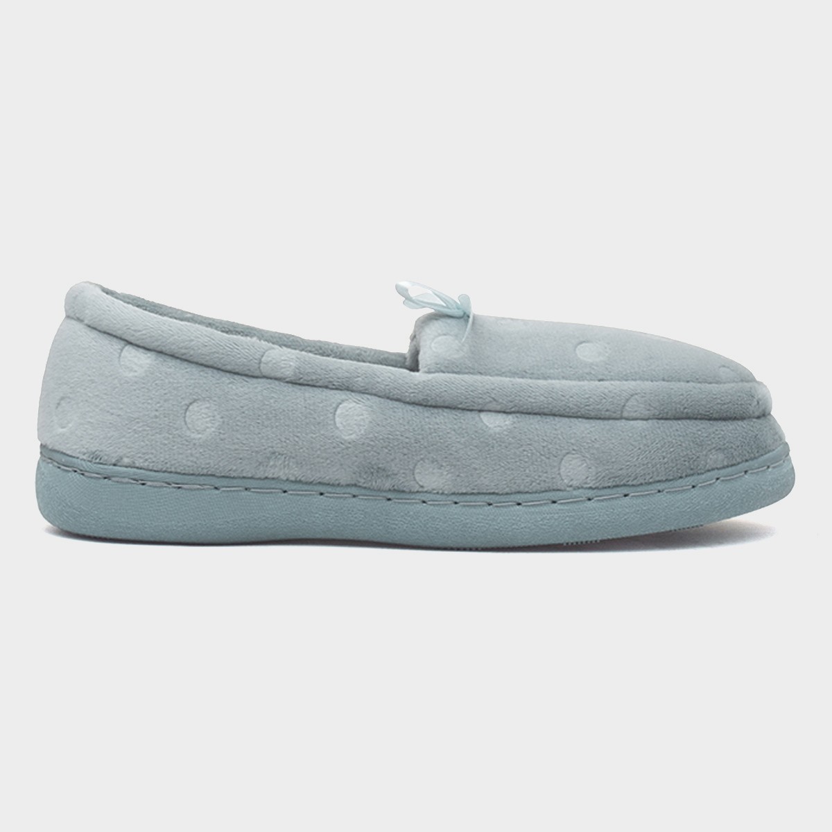 Womens Aqua Blue Dot Moccasin