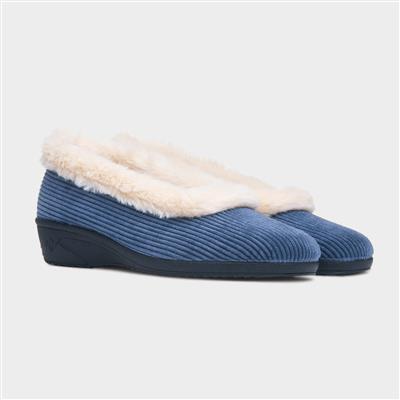 Glynis Womens Navy Wedge Slipper