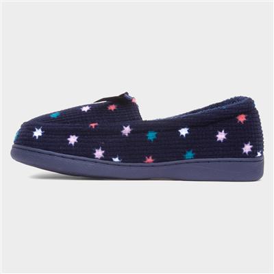 Womens Navy Moccasin