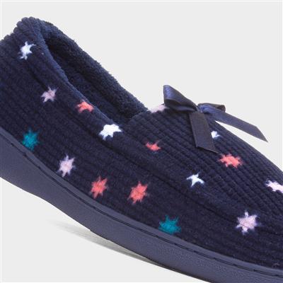 Womens Navy Moccasin