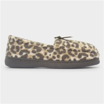 Womens Brown Leopard Moccasin