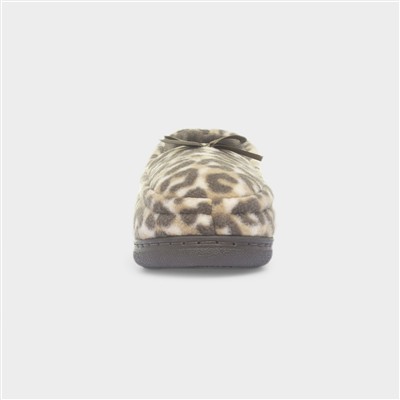 Womens Brown Leopard Moccasin