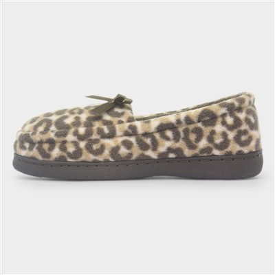 Womens Brown Leopard Moccasin