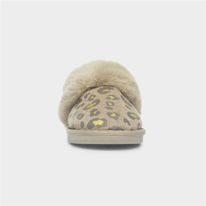 Mila Womens Brown Leopard Mule Slipper