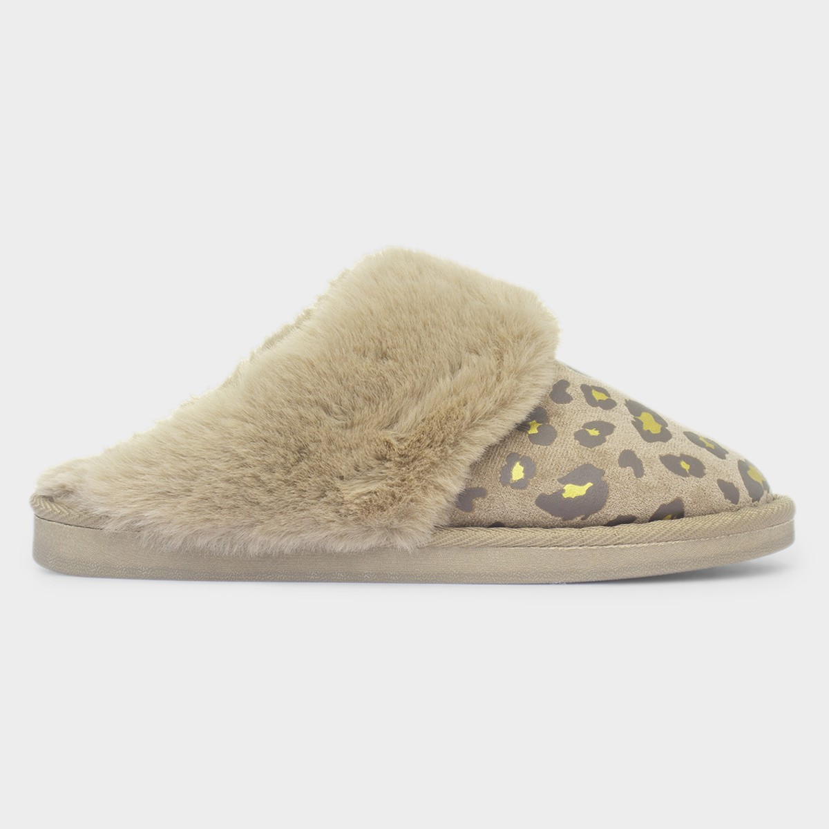 Mila Womens Brown Leopard Mule Slipper