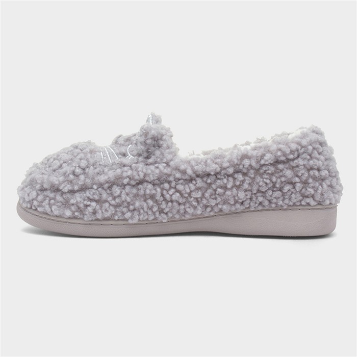 Womens Grey Cat Moccasin