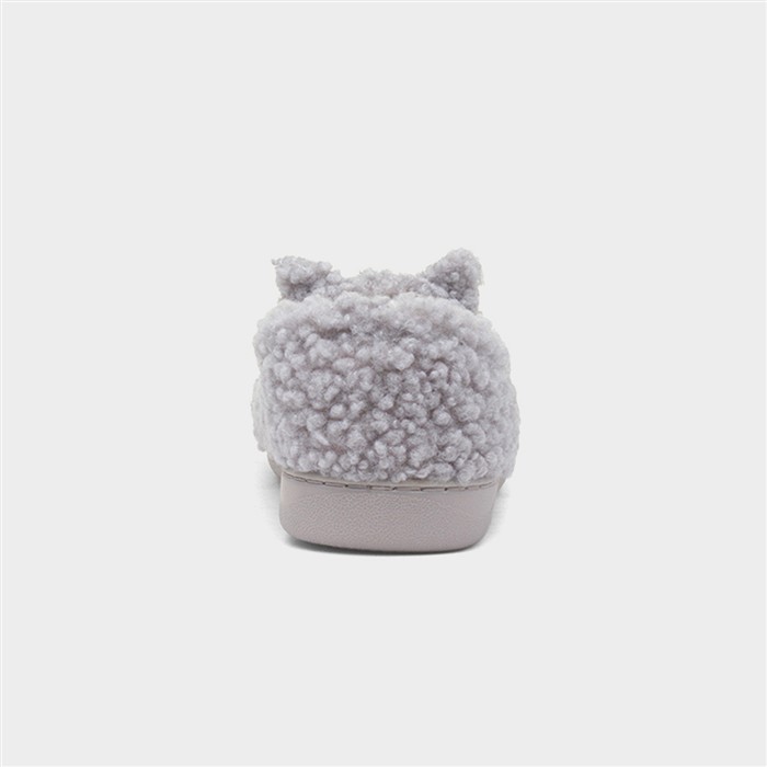Womens Grey Cat Moccasin