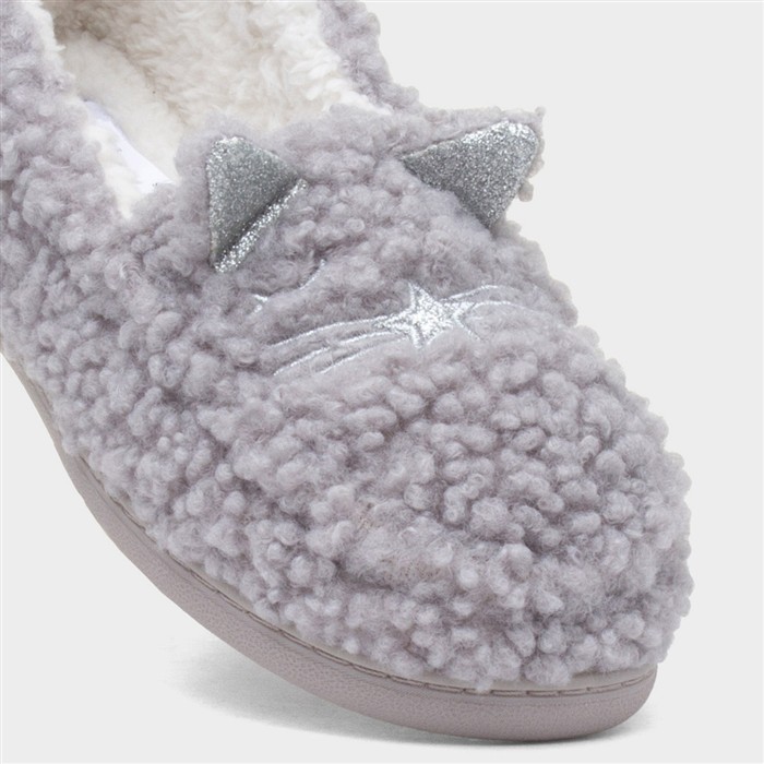 Womens Grey Cat Moccasin
