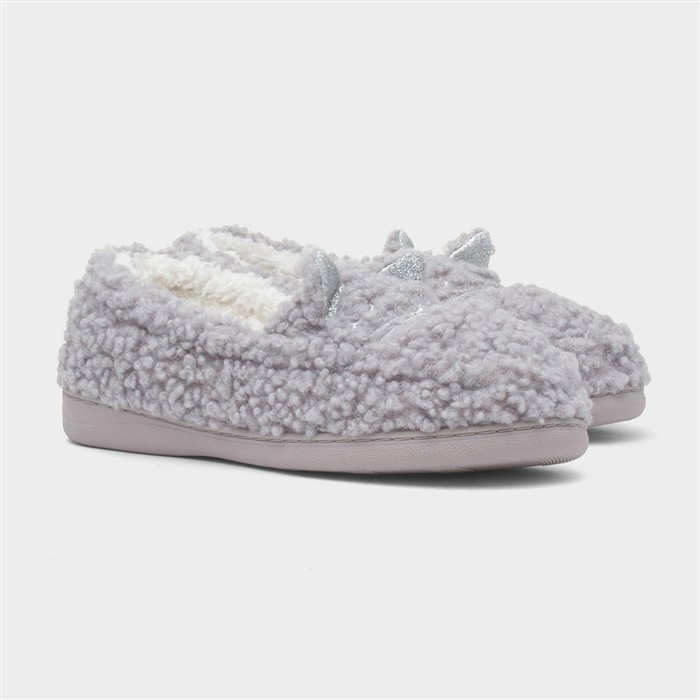 Womens Grey Cat Moccasin
