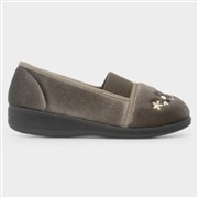 Jo & Joe Wendy Womens Mink Wide Fit Full Slipper (Click For Details)