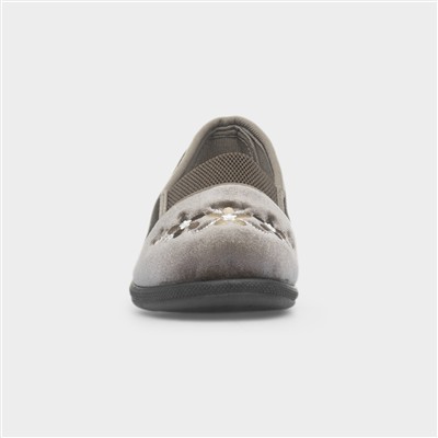 Wendy Womens Mink Wide Fit Full Slipper