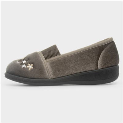 Wendy Womens Mink Wide Fit Full Slipper
