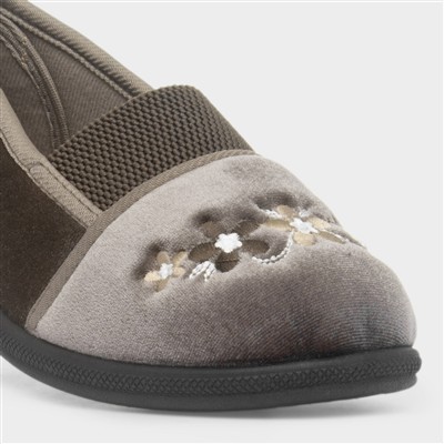 Wendy Womens Mink Wide Fit Full Slipper