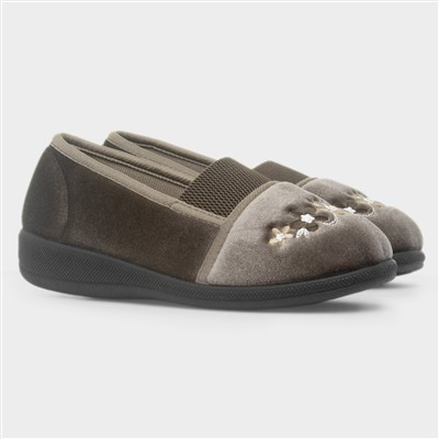 Wendy Womens Mink Wide Fit Full Slipper