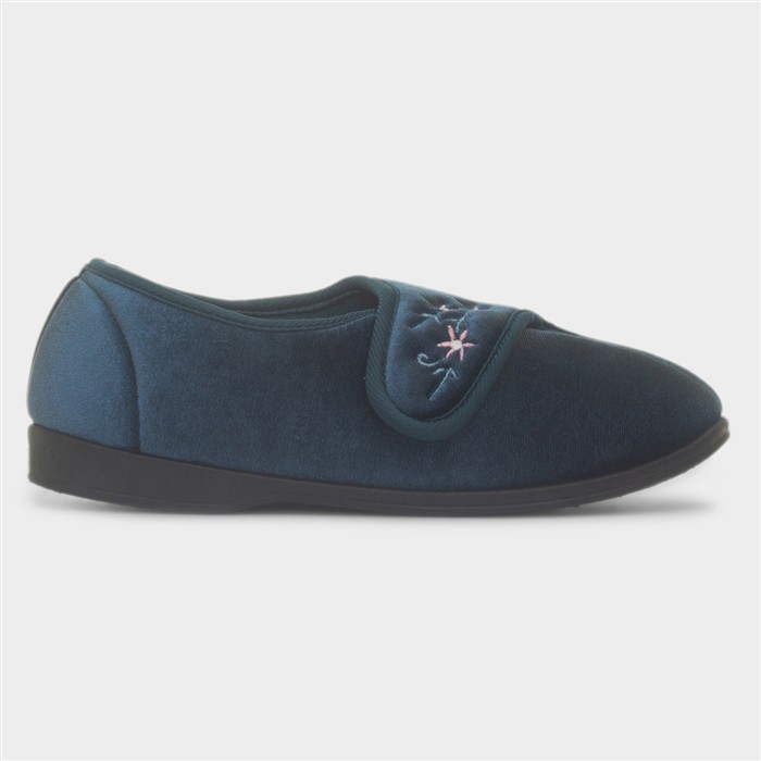 Veronica Womens Navy Full Slipper