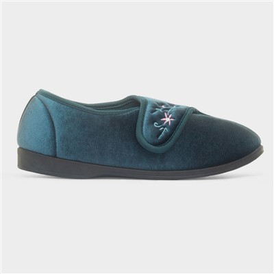 Veronica Womens Navy Full Slipper